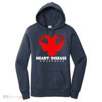 Heart Disease Awareness Red Heart Ribbons Women's Hoodie thumb 0