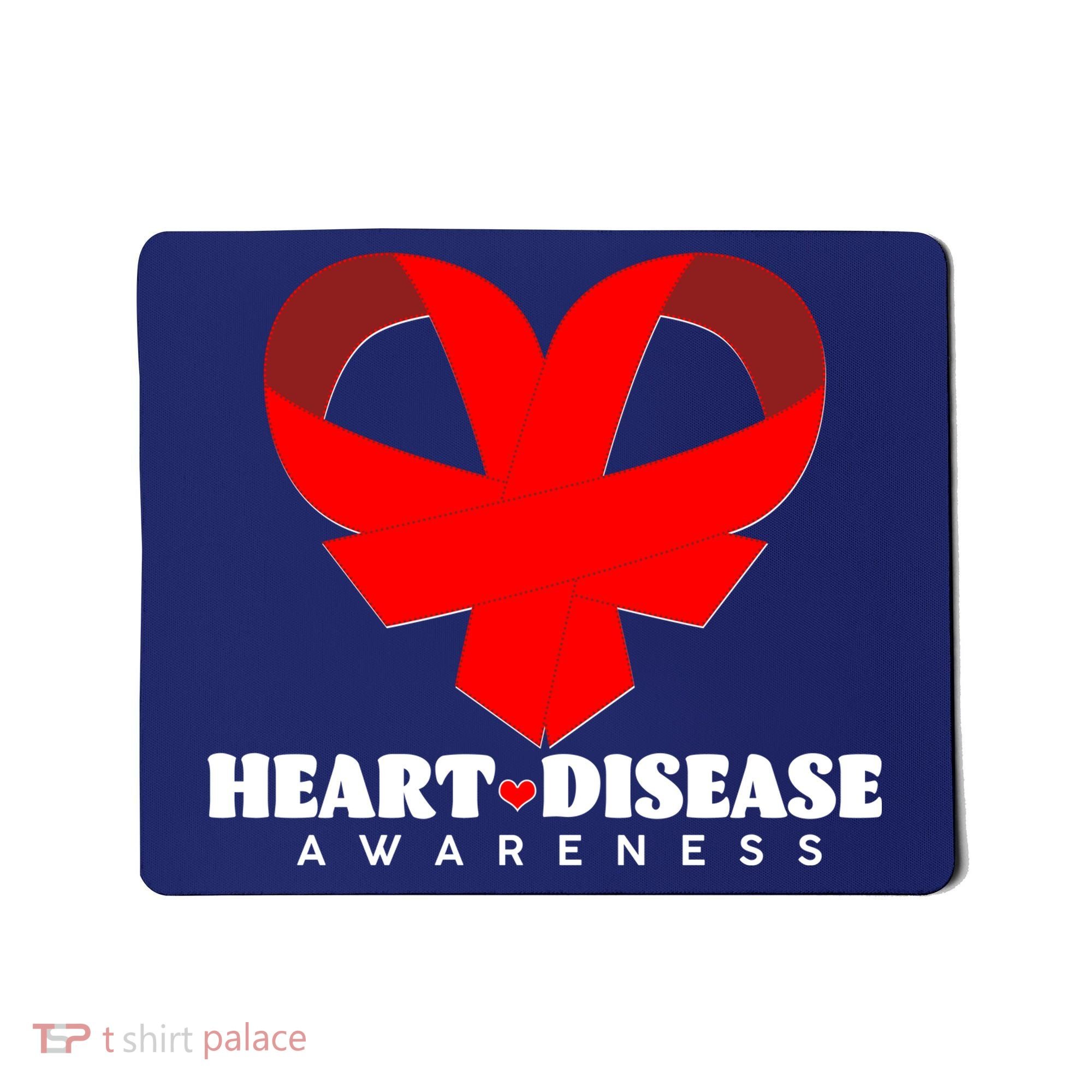 Heart Disease Awareness Red Heart Ribbons Mousepad