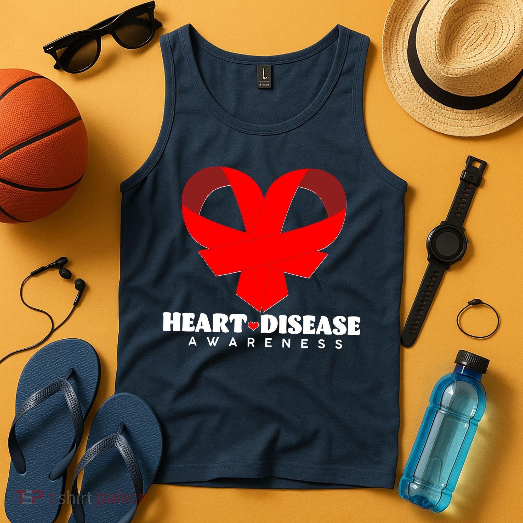 Heart Disease Awareness Red Heart Ribbons Tank Top
