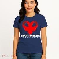 Heart Disease Awareness Red Heart Ribbons Women's T-Shirt thumb 4