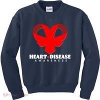 Heart Disease Awareness Red Heart Ribbons Kids Sweatshirt thumb 0