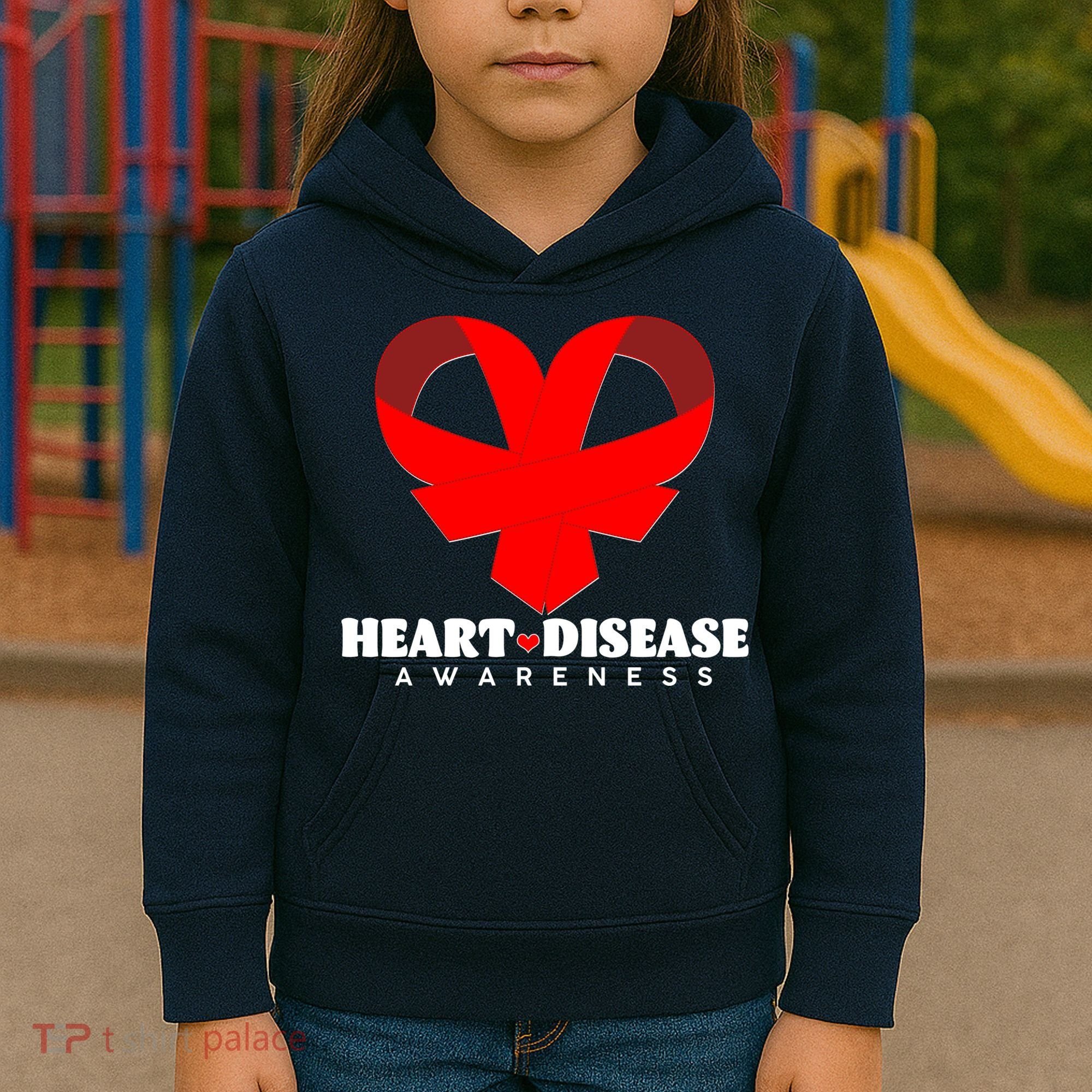 Heart Disease Awareness Red Heart Ribbons Kids Hoodie