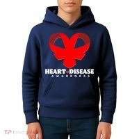 Heart Disease Awareness Red Heart Ribbons Kids Hoodie thumb 4