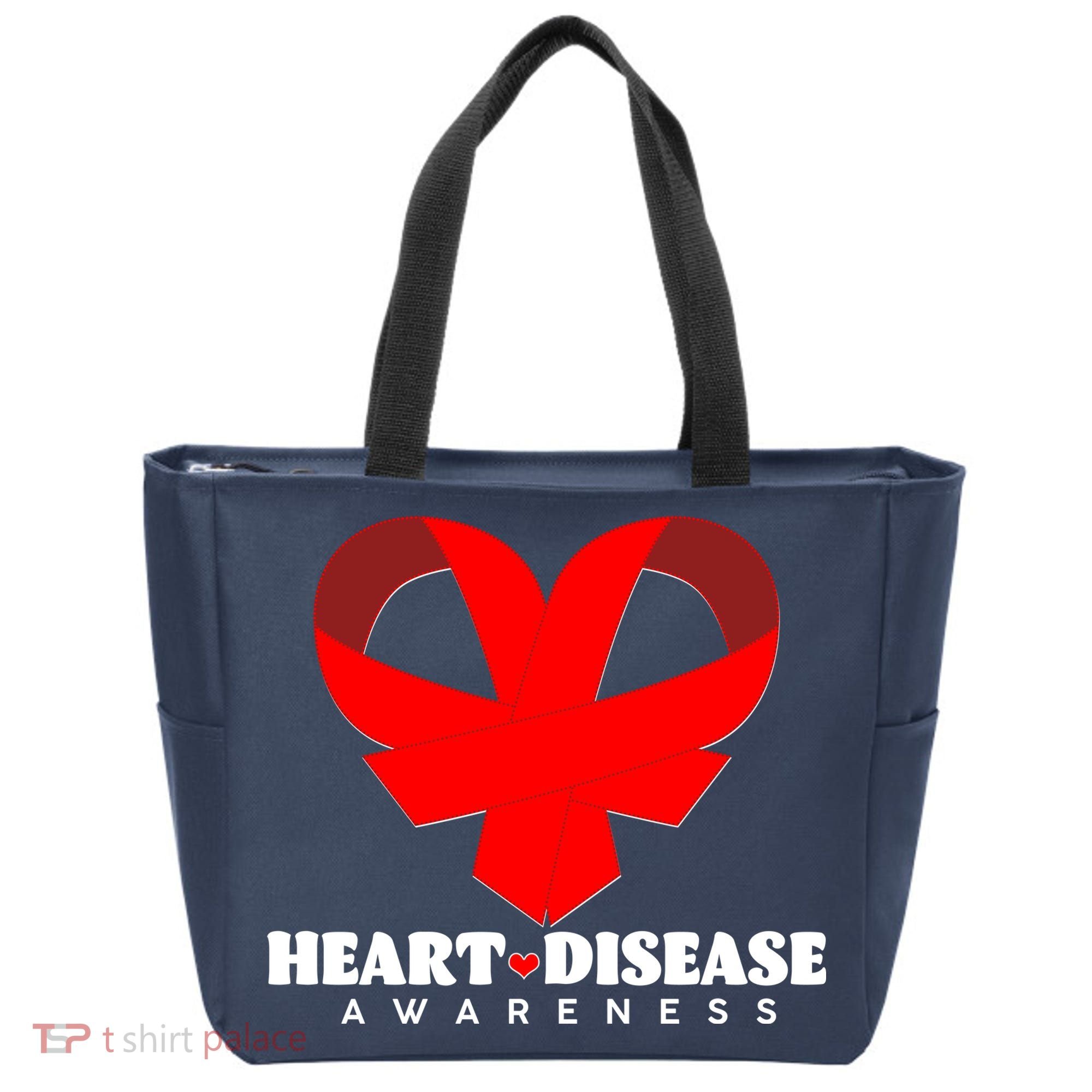 Heart Disease Awareness Red Heart Ribbons Tote Bag