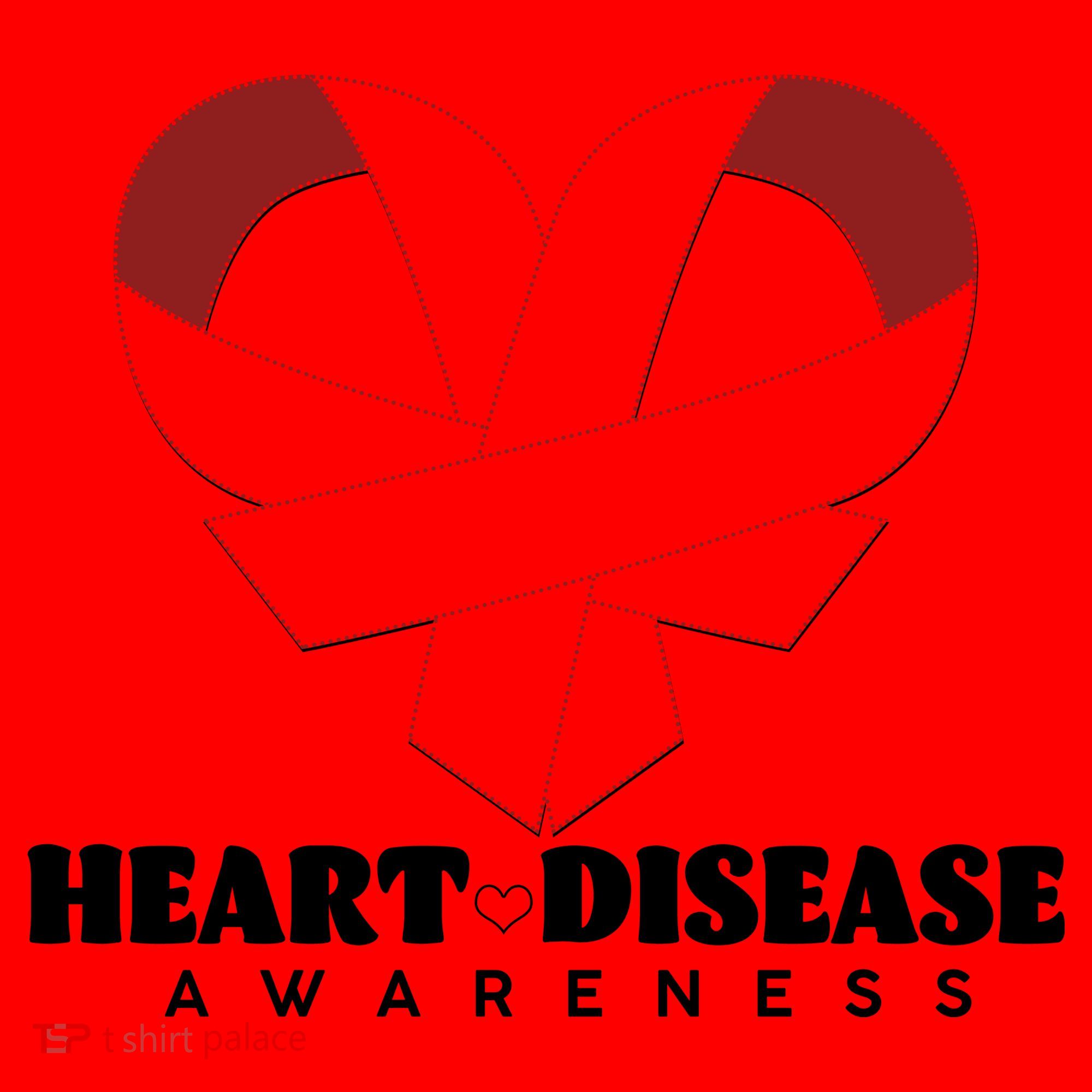 Heart Disease Awareness Red Heart Ribbons Santa Hat