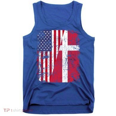 Half Danish American Flags Denmark Usa Distressed Vintage Gift Tank Top