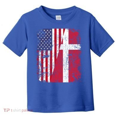 Half Danish American Flags Denmark Usa Distressed Vintage Gift Toddler T-Shirt