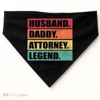 Husband Daddy Attorney Legend Retro Fathers Day Meaningful Gift USA-Made Doggie Bandana thumb 0