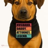 Husband Daddy Attorney Legend Retro Fathers Day Meaningful Gift USA-Made Doggie Bandana thumb 1