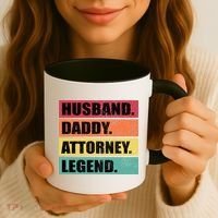 Husband Daddy Attorney Legend Retro Fathers Day Meaningful Gift Coffee Mug thumb 3