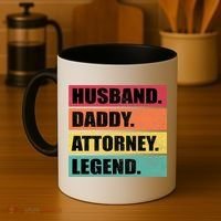Husband Daddy Attorney Legend Retro Fathers Day Meaningful Gift Coffee Mug thumb 4