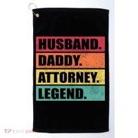 Husband Daddy Attorney Legend Retro Fathers Day Meaningful Gift Golf Towel thumb 0
