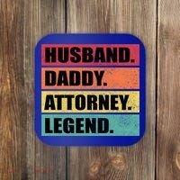 Husband Daddy Attorney Legend Retro Fathers Day Meaningful Gift Coaster thumb 0