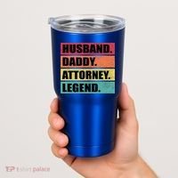 Husband Daddy Attorney Legend Retro Fathers Day Meaningful Gift Tumbler thumb 2