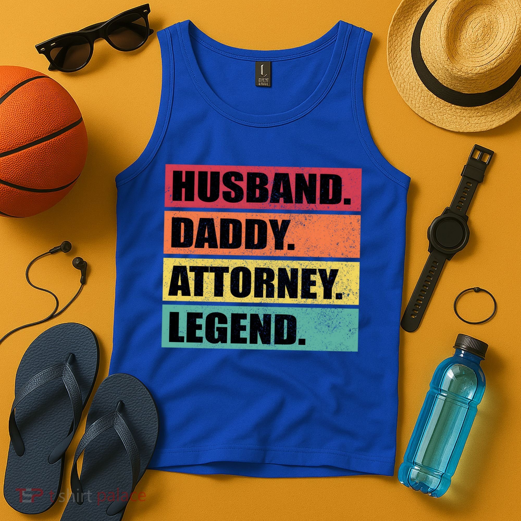 Husband Daddy Attorney Legend Retro Fathers Day Meaningful Gift Tank Top