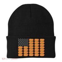 Hot Dog American Flag July 4th Patriotic Summer BBQ Funny Beanie thumb 0