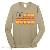 Hot Dog American Flag July 4th Patriotic Summer BBQ Funny Long Sleeve Shirt thumb 0