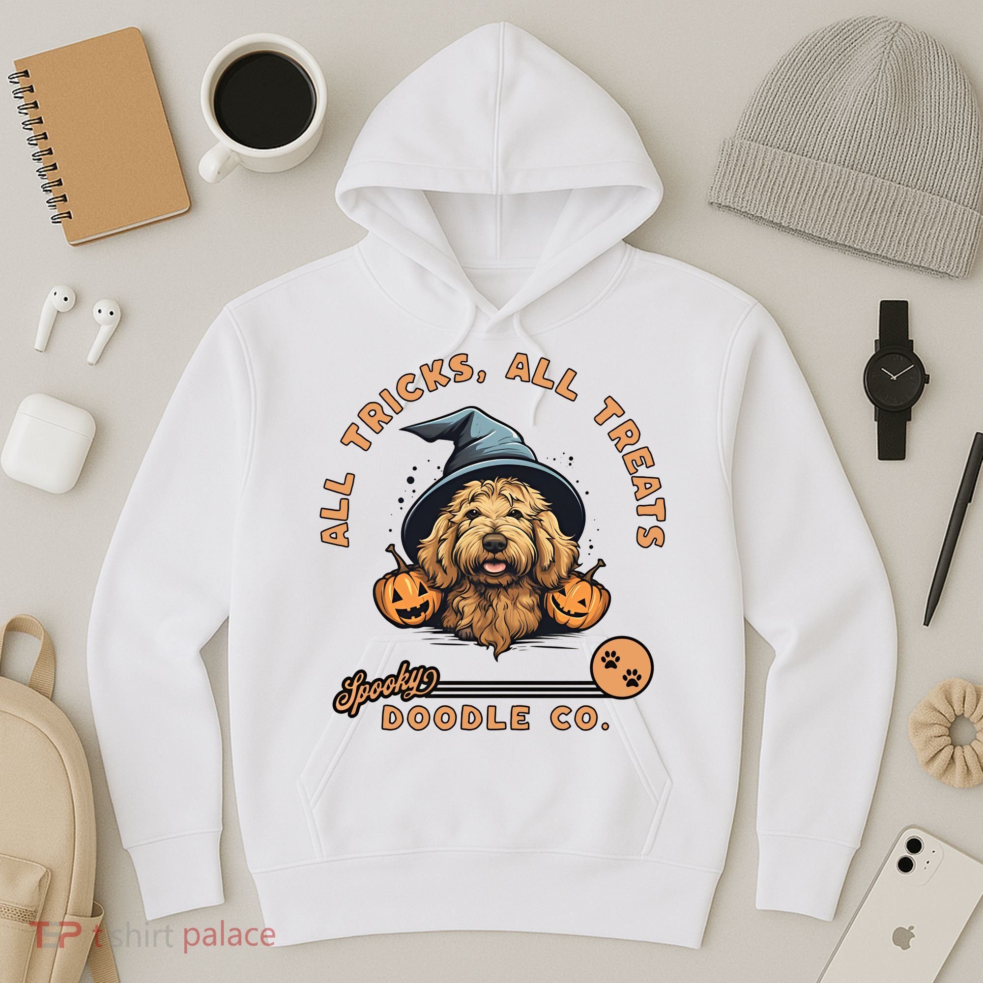 Halloween Dog All Tricks All Treats Spooky Doodle Co Hoodie