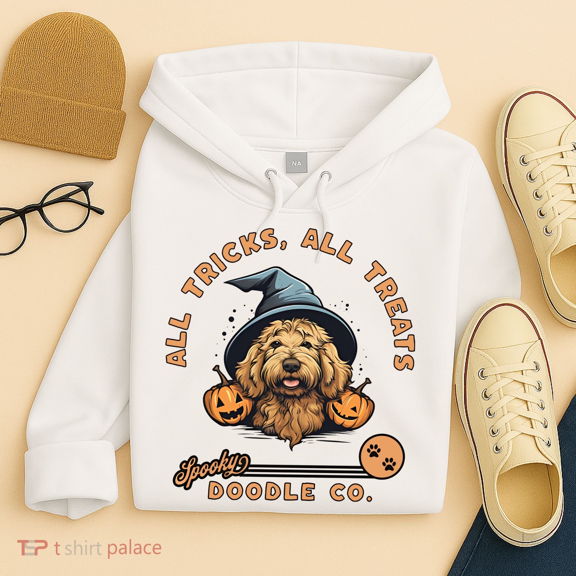 Halloween Dog All Tricks All Treats Spooky Doodle Co Hoodie