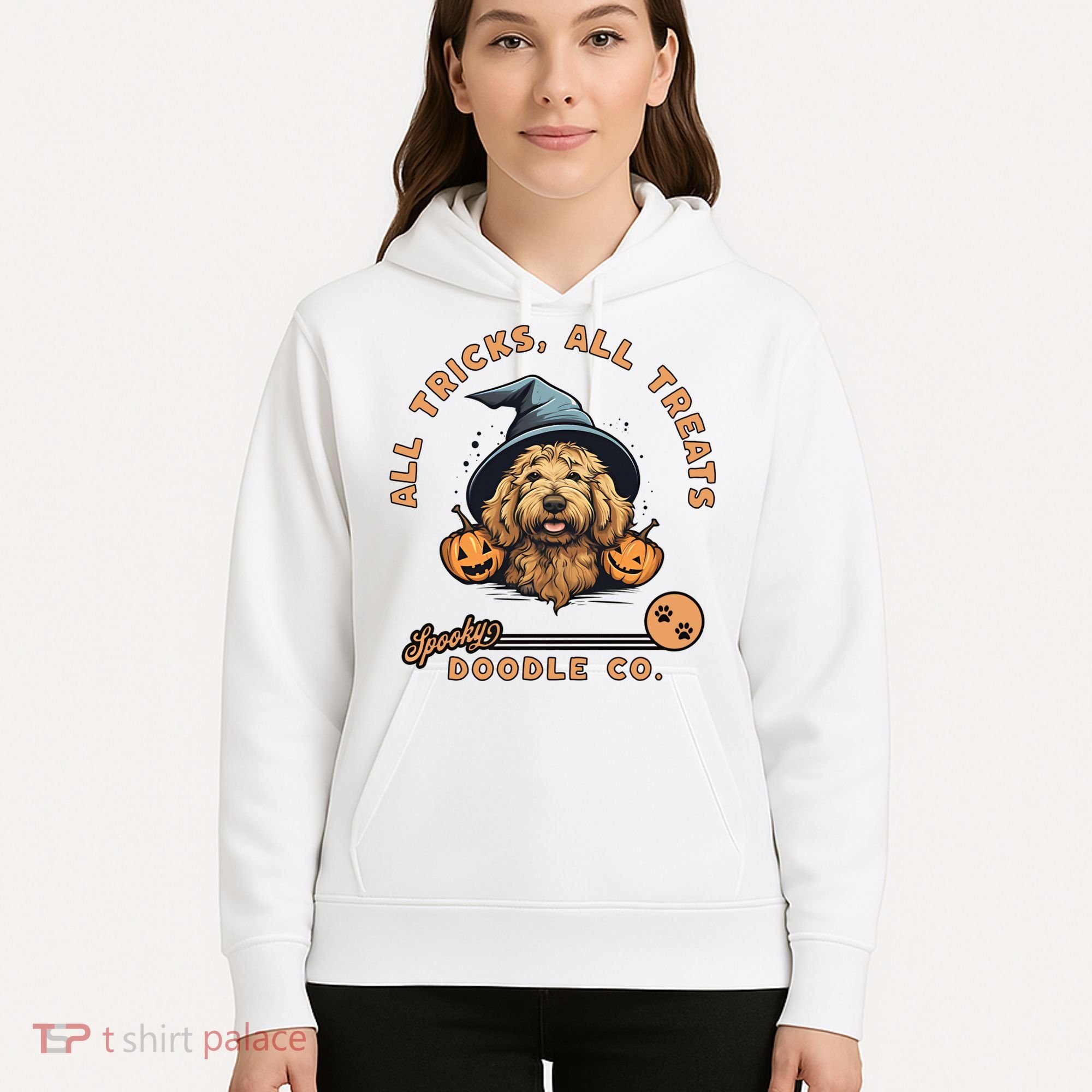 Halloween Dog All Tricks All Treats Spooky Doodle Co Hoodie