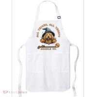 Halloween Dog All Tricks All Treats Spooky Doodle Co Apron thumb 0