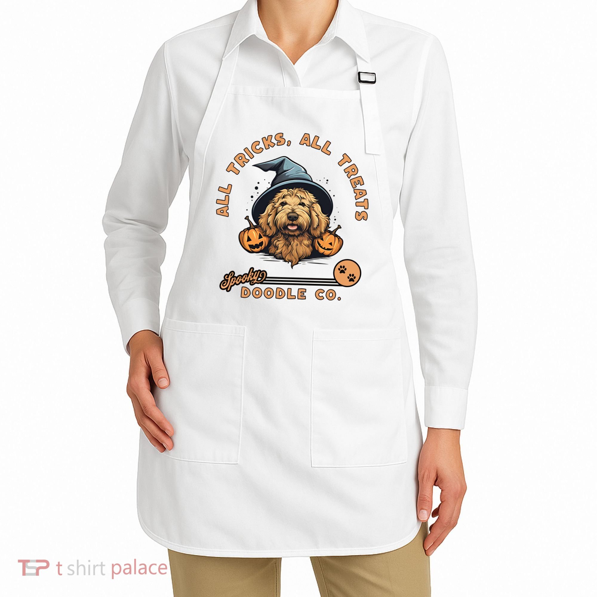 Halloween Dog All Tricks All Treats Spooky Doodle Co Apron