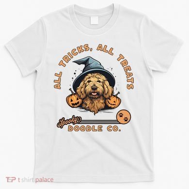 Halloween Dog All Tricks All Treats Spooky Doodle Co T-Shirt