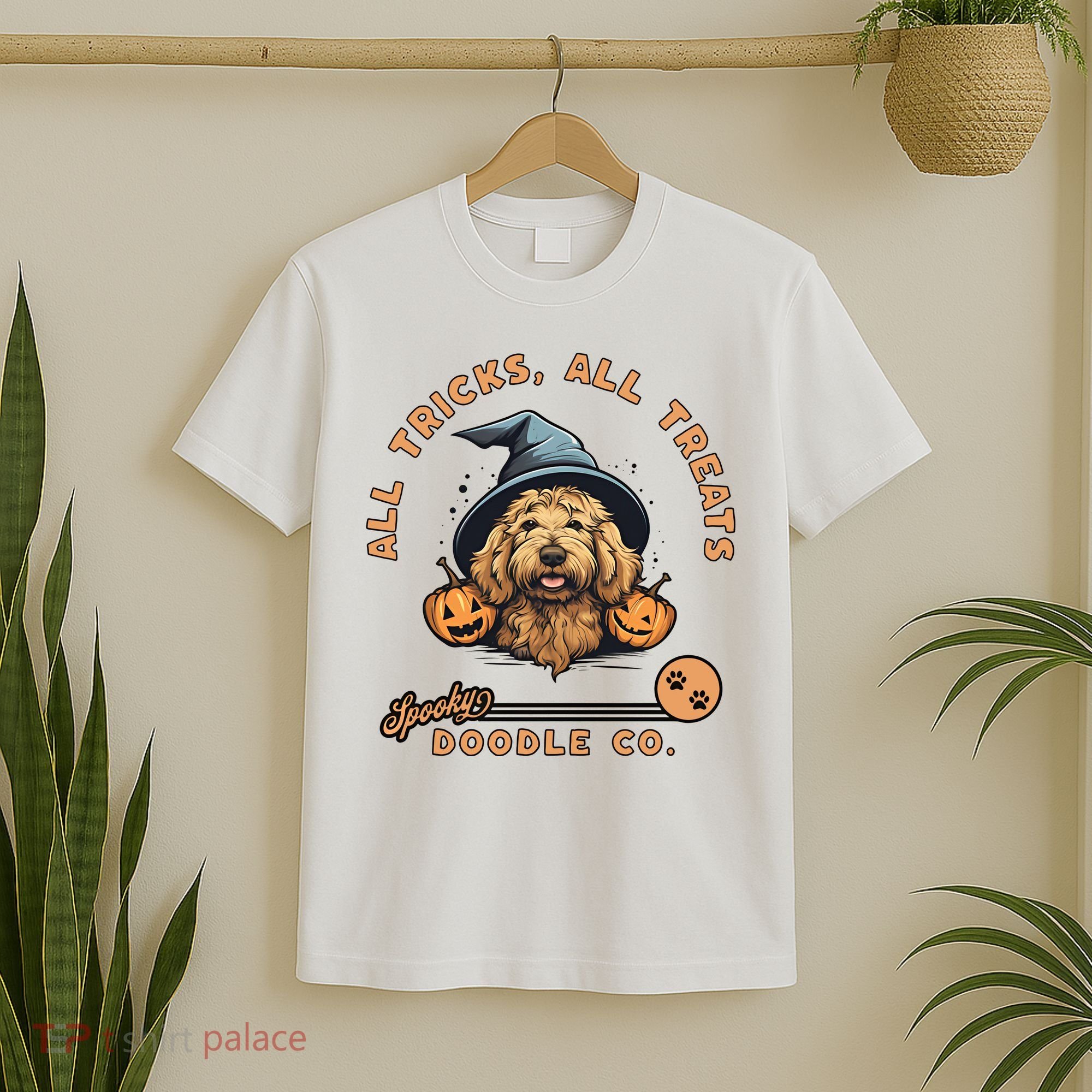 Halloween Dog All Tricks All Treats Spooky Doodle Co T-Shirt