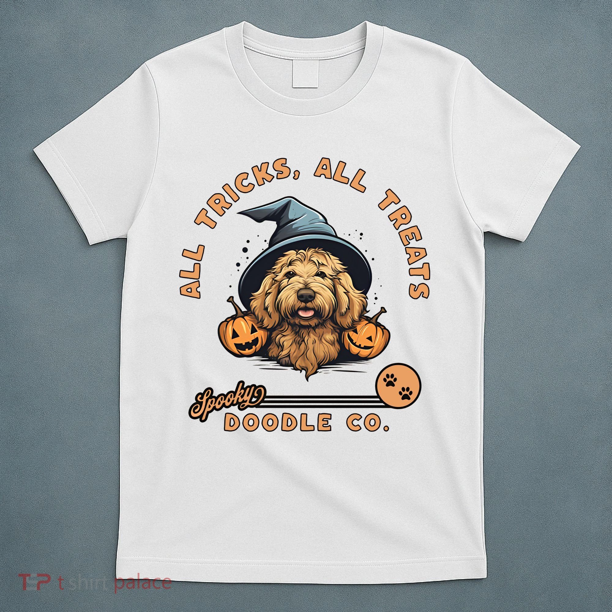 Halloween Dog All Tricks All Treats Spooky Doodle Co T-Shirt