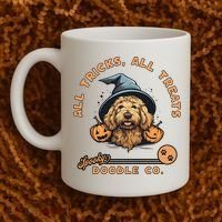 Halloween Dog All Tricks All Treats Spooky Doodle Co Coffee Mug thumb 2