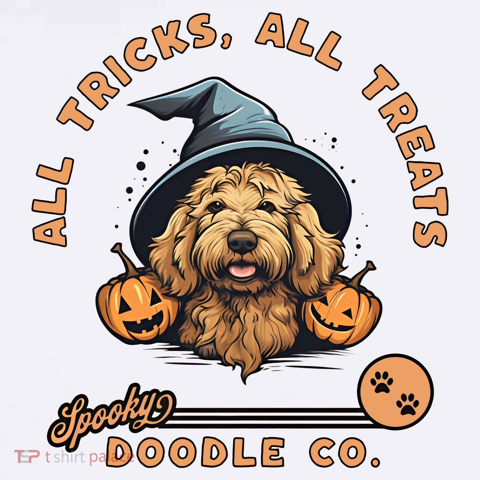 Halloween Dog All Tricks All Treats Spooky Doodle Co Women's Hoodie
