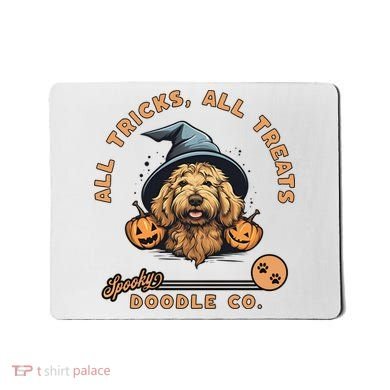 Halloween Dog All Tricks All Treats Spooky Doodle Co Mousepad