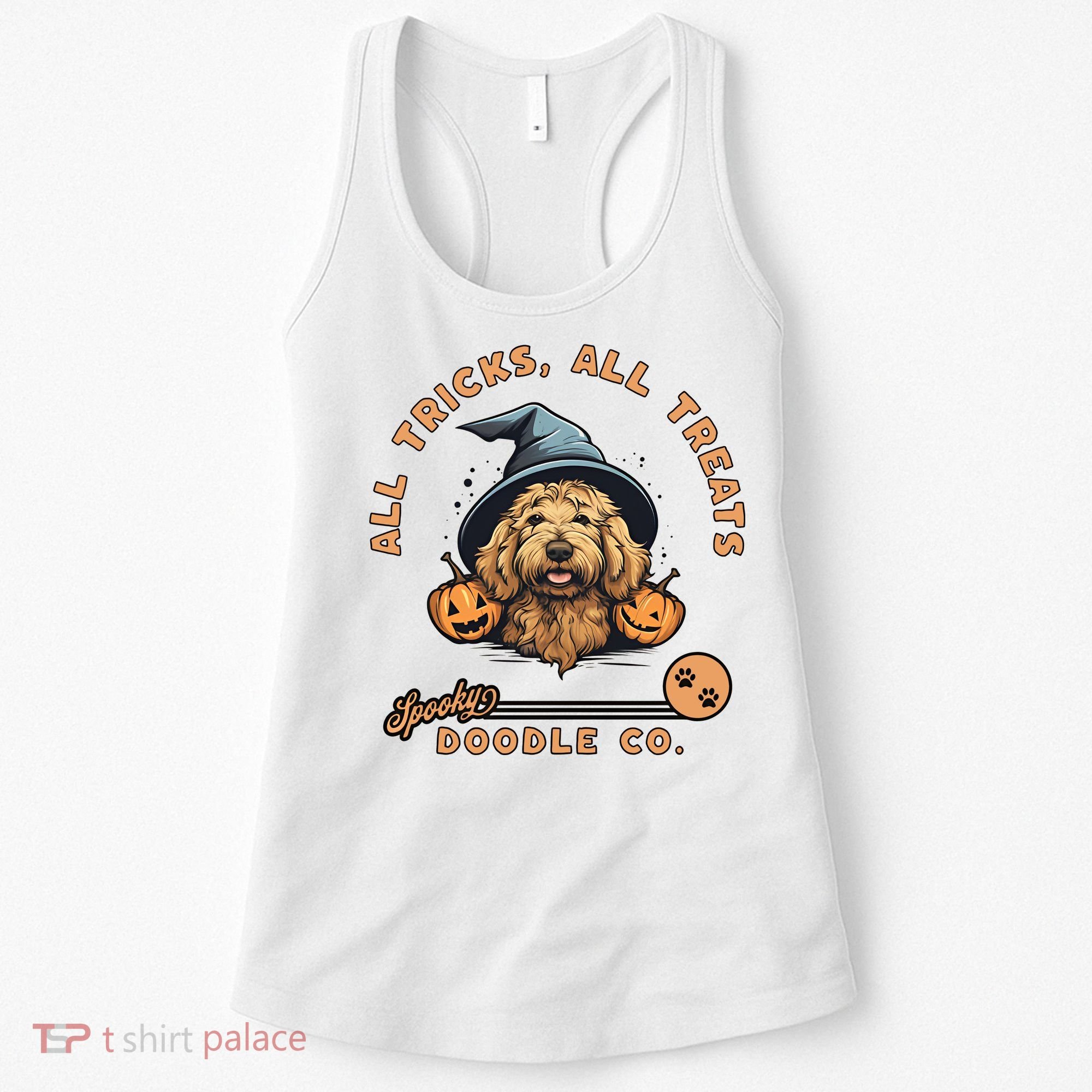 Halloween Dog All Tricks All Treats Spooky Doodle Co Women's Tank Top