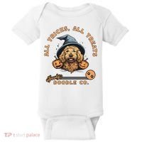Halloween Dog All Tricks All Treats Spooky Doodle Co Baby Bodysuit thumb 0