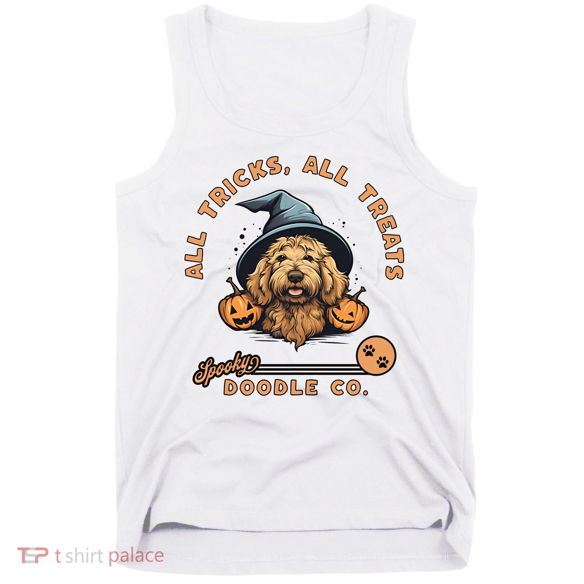 Halloween Dog All Tricks All Treats Spooky Doodle Co Tank Top