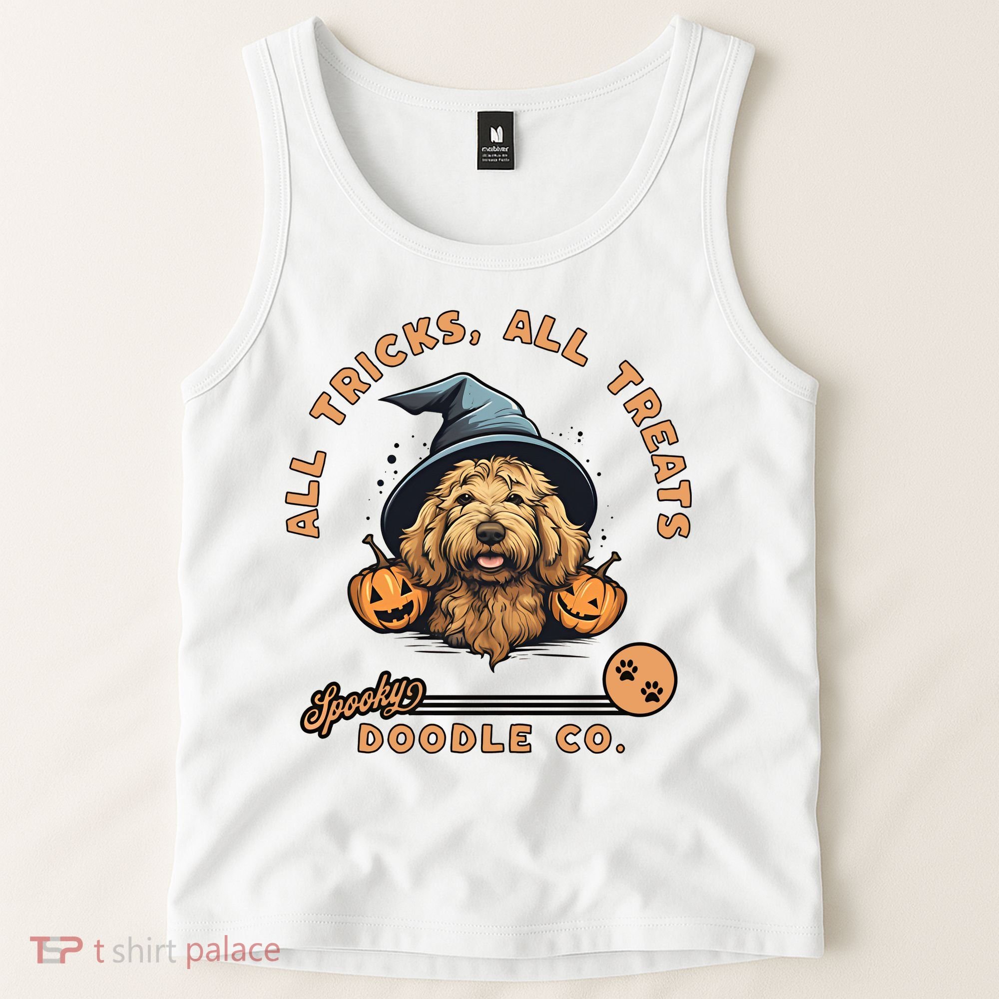 Halloween Dog All Tricks All Treats Spooky Doodle Co Tank Top