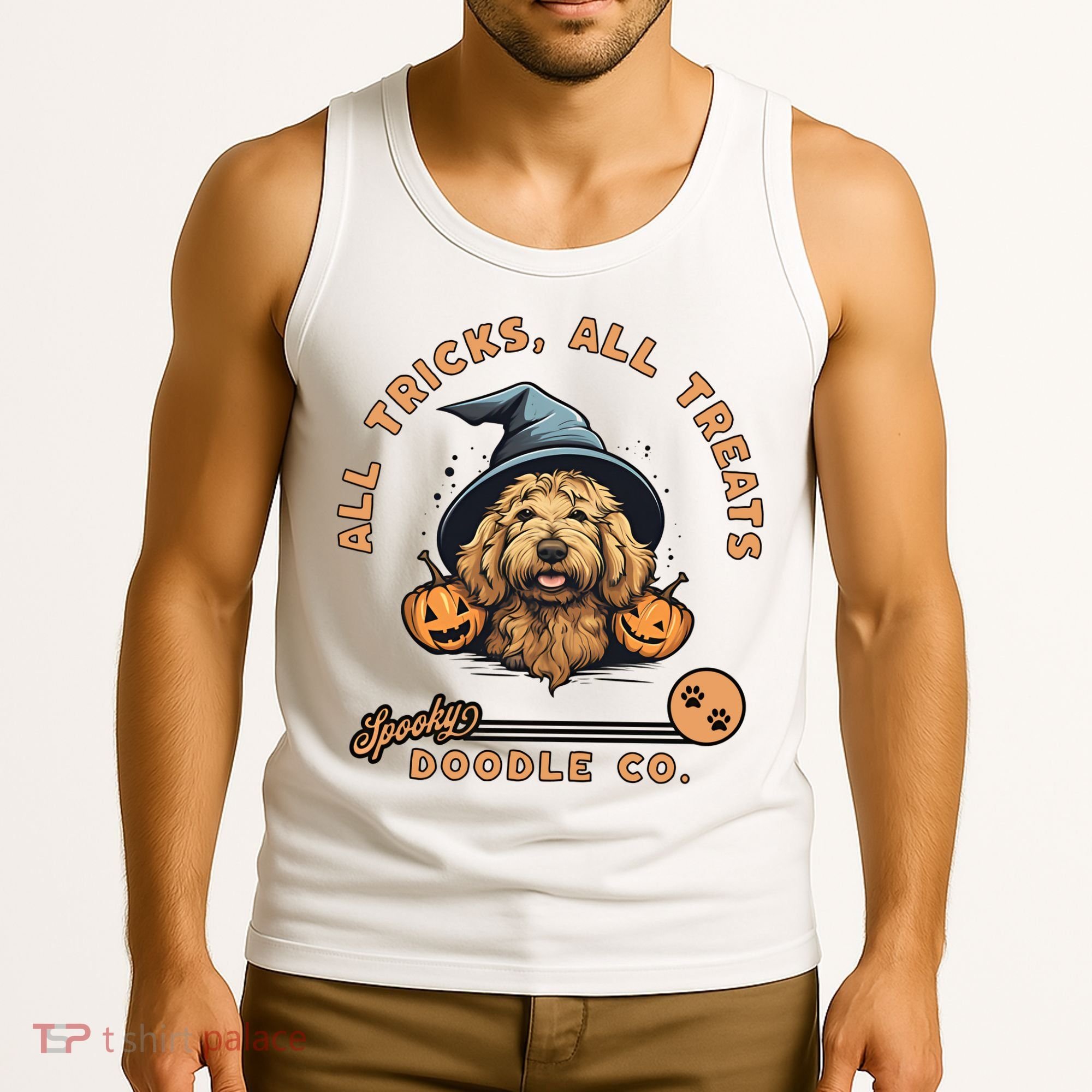 Halloween Dog All Tricks All Treats Spooky Doodle Co Tank Top