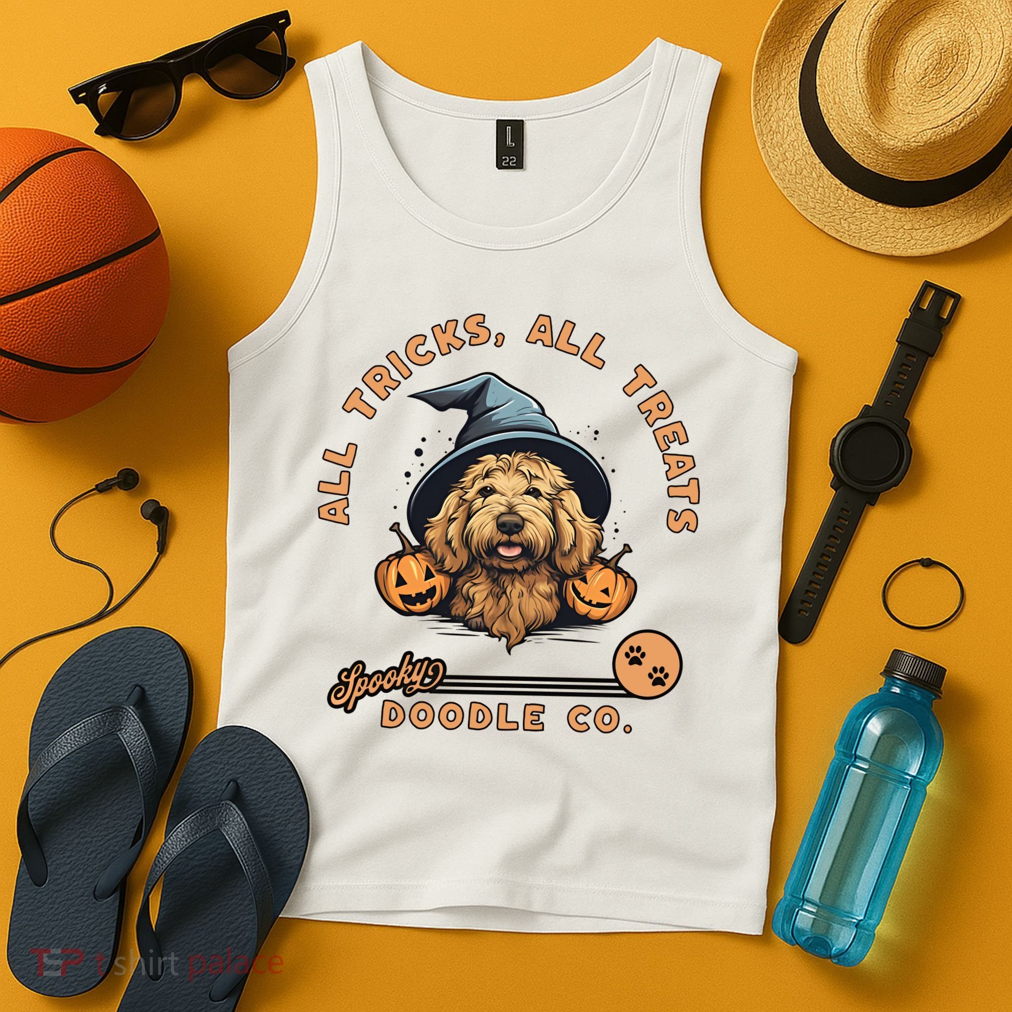 Halloween Dog All Tricks All Treats Spooky Doodle Co Tank Top