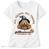 Halloween Dog All Tricks All Treats Spooky Doodle Co Women's T-Shirt thumb 0