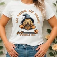 Halloween Dog All Tricks All Treats Spooky Doodle Co Women's T-Shirt thumb 2