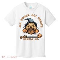Halloween Dog All Tricks All Treats Spooky Doodle Co Kids T-Shirt thumb 0