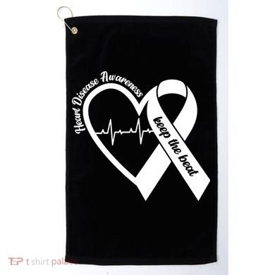 Heart Disease Awareness Keep The Beat Golf Towel