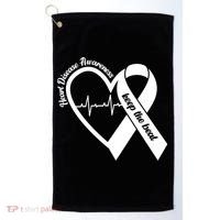 Heart Disease Awareness Keep The Beat Golf Towel thumb 0