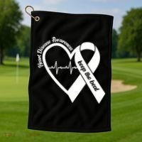 Heart Disease Awareness Keep The Beat Golf Towel thumb 1