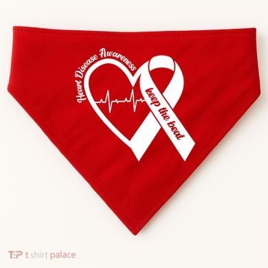 Heart Disease Awareness Keep The Beat USA-Made Doggie Bandana