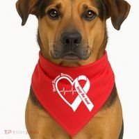 Heart Disease Awareness Keep The Beat USA-Made Doggie Bandana thumb 1