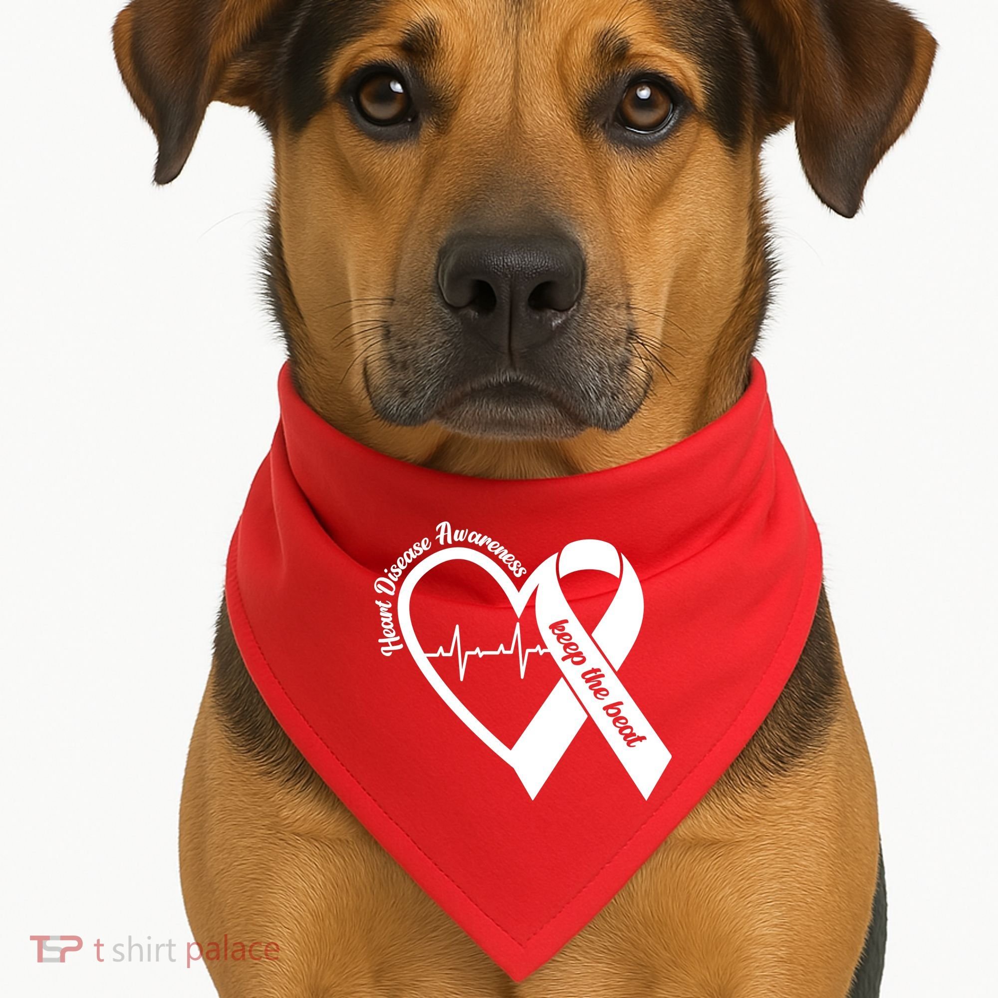 Heart Disease Awareness Keep The Beat USA-Made Doggie Bandana