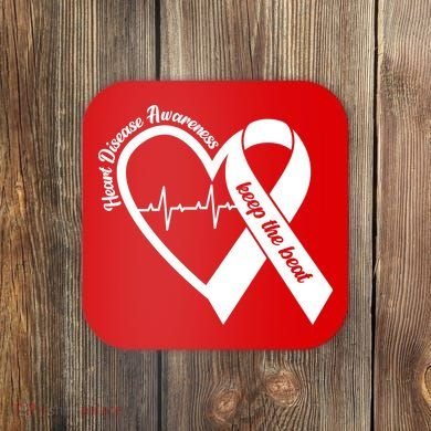 Heart Disease Awareness Keep The Beat Coaster