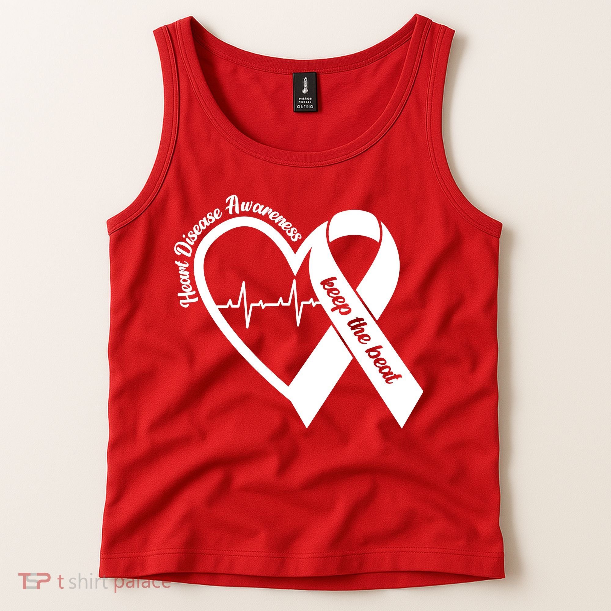 Heart Disease Awareness Keep The Beat Tank Top