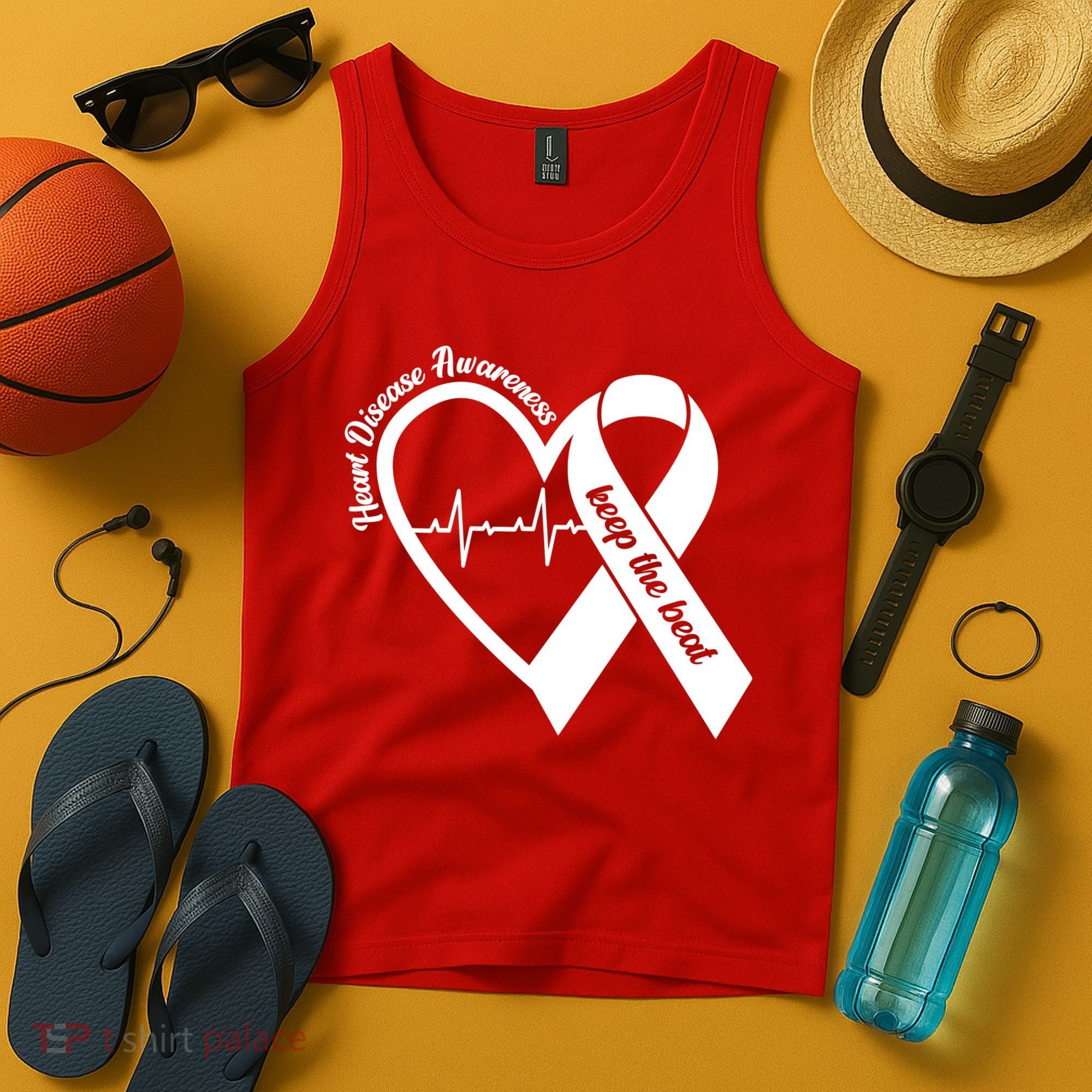 Heart Disease Awareness Keep The Beat Tank Top